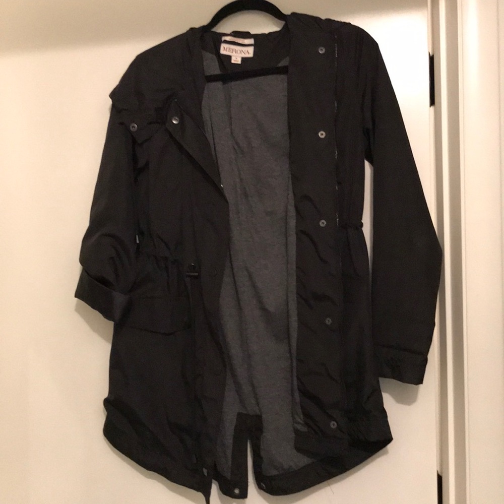 Black rain jacket